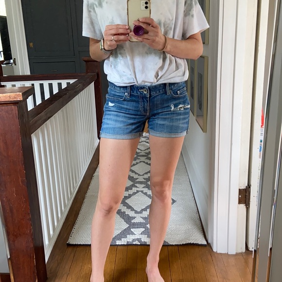 Express Cuffed Lower Rise Jean Shorts 